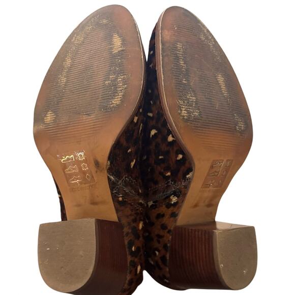 Madewell Rosie Leopard Calf Hair Ankle Boots Block Heel Women’s 7 - Picture 8 of 8